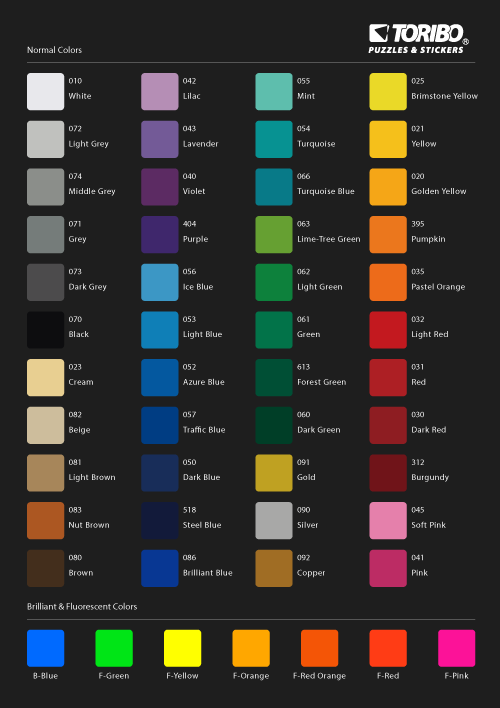 TORIBO Color Chart ver.5.1 Full Set