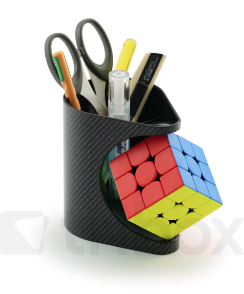 Cube & Pen Holder Black (カーボン調)